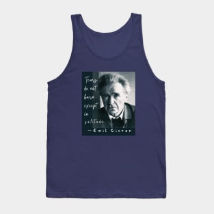 Copy of Emil Cioran portrait and quote: Tears do not burn except in solitude. Tank Top